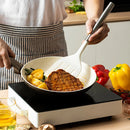 Axyaa Silicone Kitchenware Set: Spatula, Strainer, Spoon, Clip, Utensils - White, 6pcs