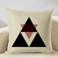 Axyaa Geometry Cushion Cover - 45x45cm Linen Pillow Case for Home Decor