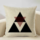 Axyaa Geometry Cushion Cover - 45x45cm Linen Pillow Case for Home Decor