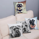 Axyaa Cute Schnauzer Print Pillowcase Cover