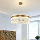 Axyaa Crystal Chandeliers Gold Pendant Lights for Living Dining Kitchen - Modern Luxury Lighting