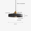Axyaa Nordic Cement LED Pendant Light with Copper Socket, Adjustable Wire - 180cm