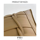 Axyaa Brown Leather Waist Pillow: Modern Minimalist Soft Decor for High-End Living Spaces