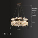 Axyaa Gold Black Crystal Chandelier Hanging Lamp for Elegant Indoor Lighting