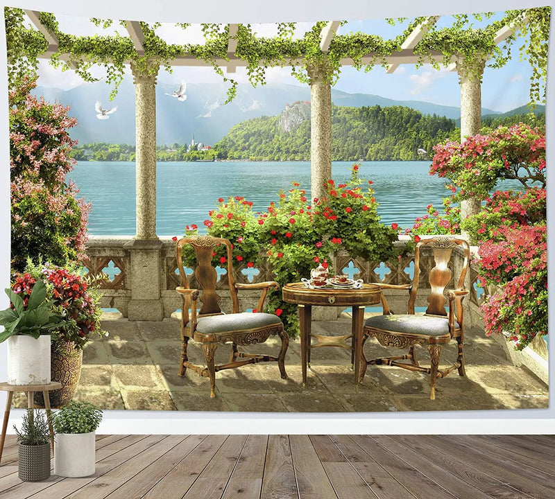 Tropical Ocean Hawaiian Landscape Tapestry for Axyaa Home Decor