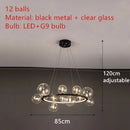 Axyaa Glass Bubble LED Pendant Lights - Modern Living Room Hanging Lamps