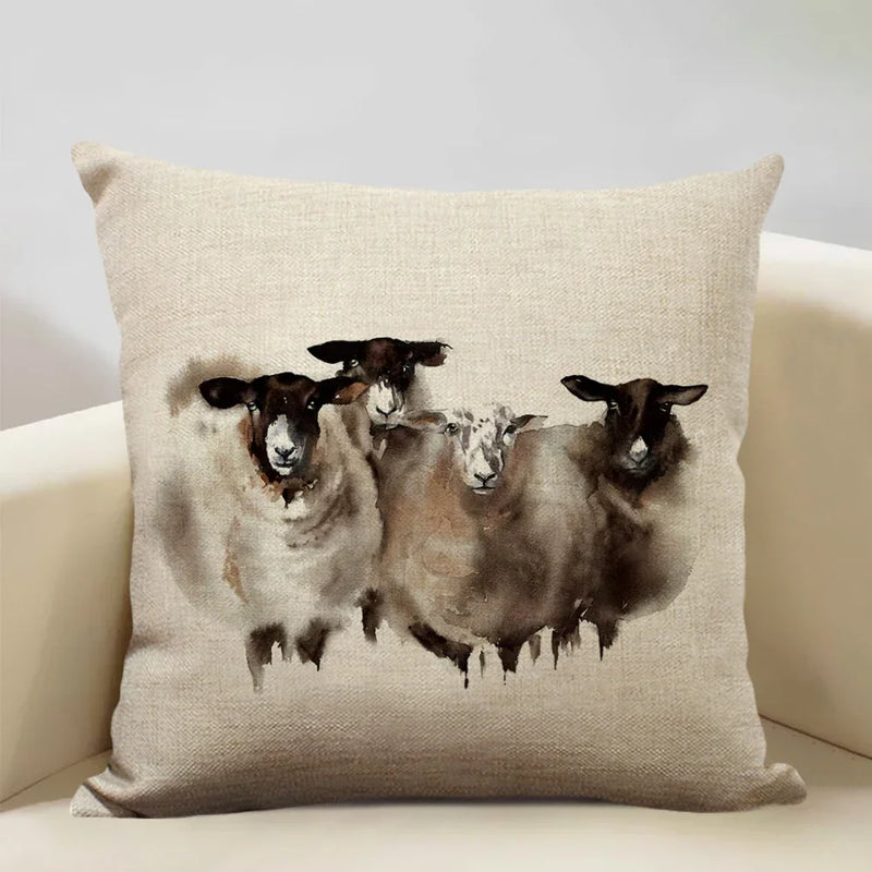 Axyaa Animal Horse Chicken Lizard Cow Antelope Pillow Case