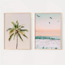 Axyaa Coastal Palm Trees Canvas Print for Modern Farmhouse Decor