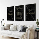 Axyaa Ayat Al Kursi Quran Marble Canvas Print Wall Art Islam Decor