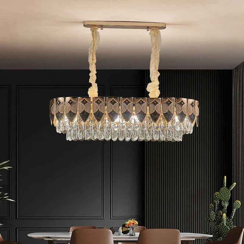 Axyaa Crystal Chandelier: Modern Simple Fashion Living Room Lighting