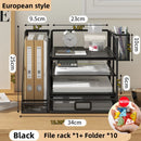 Metal Mesh Desk Organizer 4-Tier with Sliding Drawer, Letter Tray & Pen Holder by Axyaa