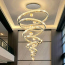 Axyaa Crystal Chandelier for Duplex Architecture Living Room & Stair Lighting