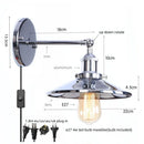 Axyaa Vintage Pull Chain LED Wall Lights Lens Stair Aisle Reading Bedside Lamp