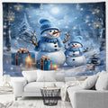 Axyaa Winter Snowman Print Tapestry for Christmas Party Decoration