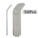 Axyaa Stainless Steel Reusable Drinking Straws - Set of 50