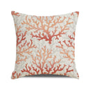 Axyaa Coral Marine Life Watercolor Cushion Cover Ocean Fish Linen Pillowcase