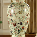 Axyaa Vintage Country Ceramic Bird & Flower Table Lamp