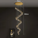Axyaa Crystal Chandelier Stair Pendant Living Room Pendant Lights Interior Lighting