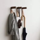 Axyaa Solid Wood Leather Hook Belt for Hanging Clothes and Hats on Wooden Wall