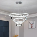 Axyaa Circular Crystal Chandelier LED Light for Luxury Homes
