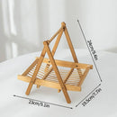 Axyaa Bamboo Folding Basket: Kitchen Storage Tray for Food, Fruit, Sushi.