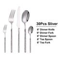 Axyaa Stainless Steel Cutlery Set with Mirror Hammer Pattern Handle