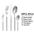 Axyaa Stainless Steel Cutlery Set with Hammer Pattern Handle