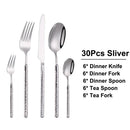 Axyaa Stainless Steel Cutlery Set with Hammer Pattern Handle