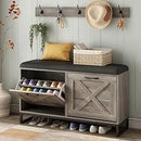 Axyaa Entryway Shoe Cabinet with Flip Drawers, Coat Rack & Storage Bench