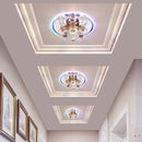 Axyaa Luxury Crystal Round LED Ceiling Light for Hallway and Kitchen