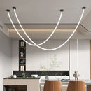 Axyaa Nordic Line Silicone LED Chandelier: Flexible, Long Tube Design for Restaurants, Cafes & Bars.