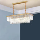Axyaa Gold Metal LED Pendant Lights with Crystal Chandelier