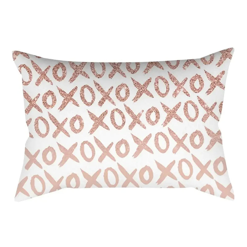 Axyaa Pink Geometric Stripes Pillow Cover for Home Decor and Living Room