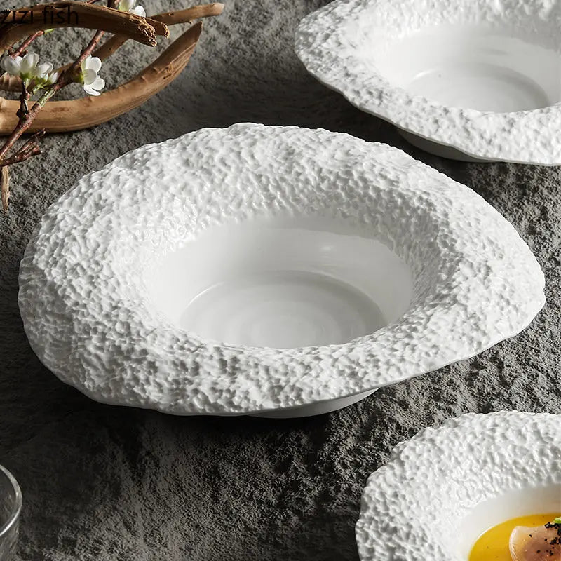 Axya Rock Texture Ceramic Dinner Plate Set