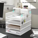 Axyaa Mesh Desktop Paper Tray Organizer - 4 Tier Letter Document Storage Rack