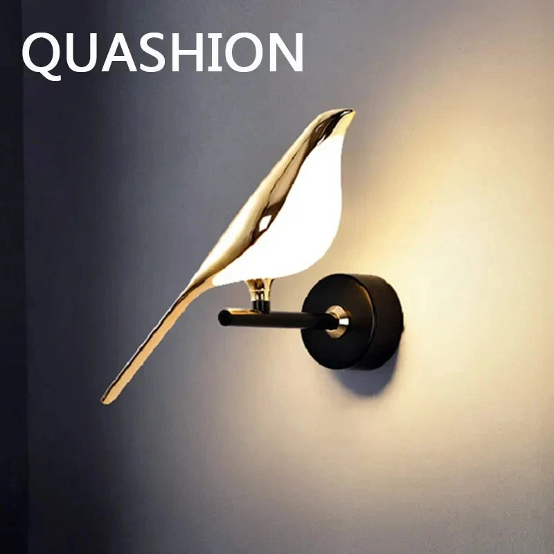 Axya Modern Magpie Wall Sconce: Bedroom Decor LED Light for TV Background