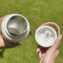 Axyaa Insulated Water Bottle Cute Bow Thermal Stainless Steel Straw Thermos with Handle