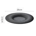Axyaa Matte Stone Pattern Ceramic Shallow Plate for Sushi, Steak, Salad & Desserts