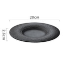 Axyaa Matte Stone Pattern Ceramic Shallow Plate for Sushi, Steak, Salad & Desserts