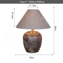 Axyaa Japanese Ceramic LED Floor Lamp with Fabric Lampshade for Home Decor