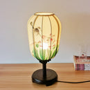 Axyaa Medieval Fabric Lanterns Table Lamp Hand-Drawn Traditional Decor Bedside Study Desk Light