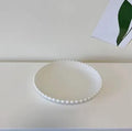 Axyaa 6-Inch Bone Dessert Plate Set - White Ceramic Vegetable Cake Serving Tray