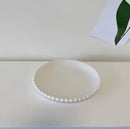 Axyaa 6-Inch Bone Dessert Plate Set - White Ceramic Vegetable Cake Serving Tray