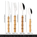 Axyaa Stainless Steel Bamboo Root Handle Cutlery Set for Kitchen Tableware