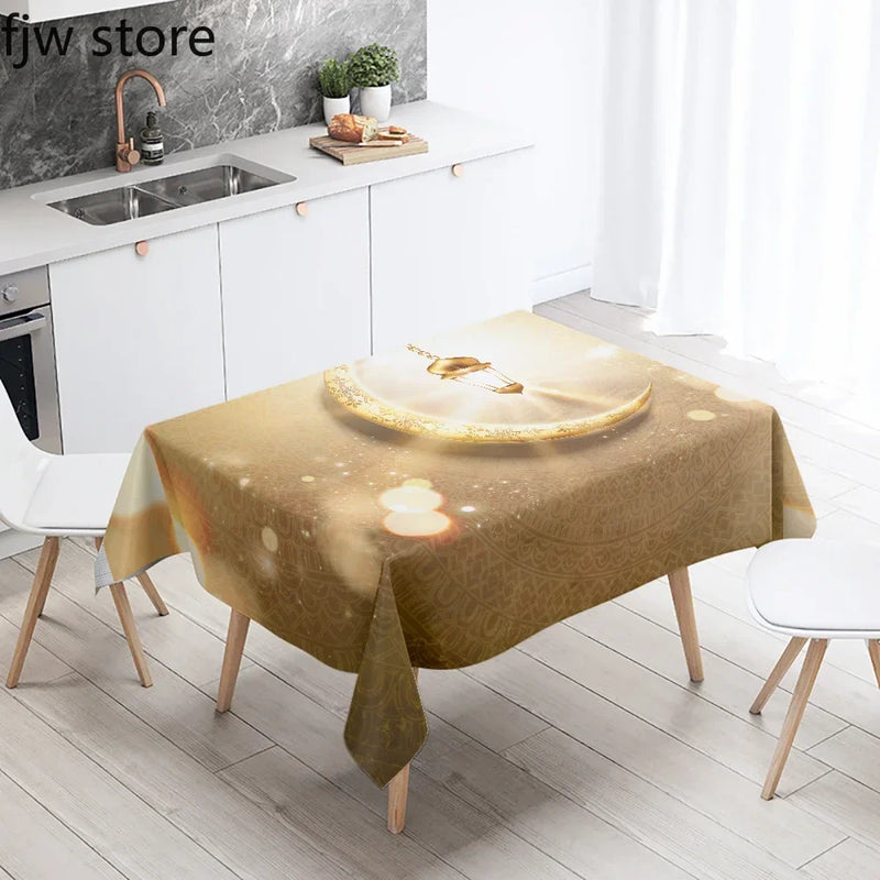 Axyaa Ramadan Mosque Tablecloth - Waterproof & Stain Resistant