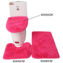 Axyaa Soft Fluff Bath Mat Set for Bathroom Toilet, Non-slip Floor Rug & Lid Cover