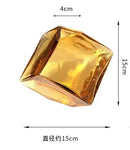 Amber Cube Glass Vase Hydroponic Desktop Flower Arrangement Axyaa Dried Flower Vessels