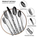 Axyaa 20-Piece Stainless Steel Western Style Tableware Set for Hotels & Steakhouses