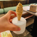 Axyaa White Ceramic Dessert Cone Holder for Sweet Snacks and Sushi