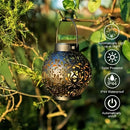 Solar LED Lantern Lights for Garden Decor by Axyaa - Waterproof Metal, Hanging Projection Lights